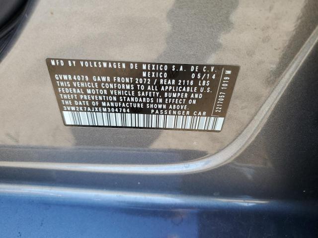3VW2K7AJXEM304764 - 2014 VOLKSWAGEN JETTA BASE رمادي صورة 10