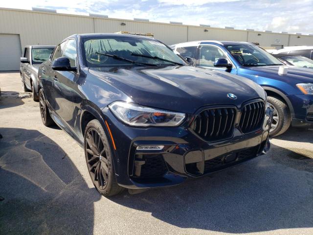 5UXCY8C09M9E93888 - 2021 BMW X6 M50I BLUE photo 1