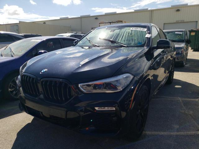 5UXCY8C09M9E93888 - 2021 BMW X6 M50I BLUE photo 2