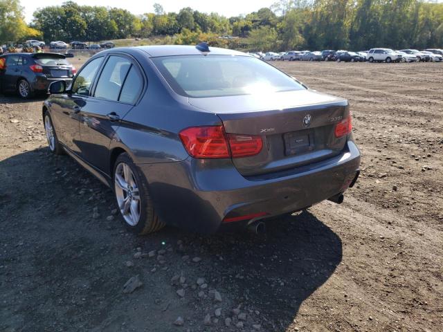 WBA3B9C58DF801133 - 2013 BMW 335 XI GRAY photo 3