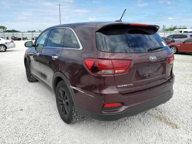 5XYPG4A32KG514620 - 2019 KIA SORENTO L BURGUNDY photo 3