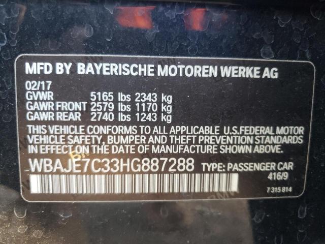 WBAJE7C33HG887288 - 2017 BMW 540 XI BLACK photo 10