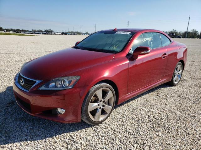 JTHFE2C27B2506208 - 2011 LEXUS IS 350 MAROON photo 2