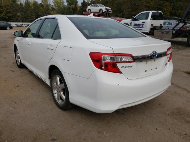 4T1BD1FKXEU101425 - 2014 TOYOTA CAMRY HYBR WHITE photo 3