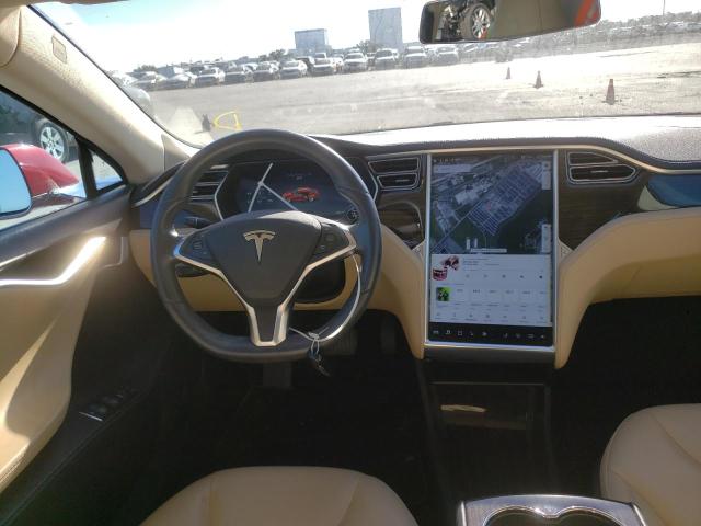 5YJSA1H12EFP42515 - 2014 TESLA MODEL S RED photo 9