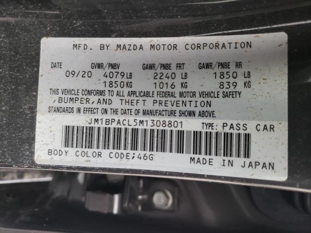 JM1BPACL5M1308801 - 2021 MAZDA 3 PREFERRE GRAY photo 10