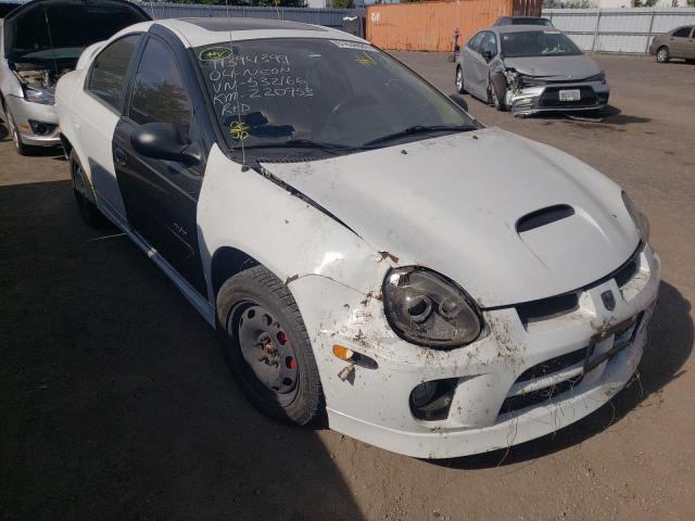 1B3ES66S24D532166 - 2004 DODGE NEON SRT-4 WHITE photo 1