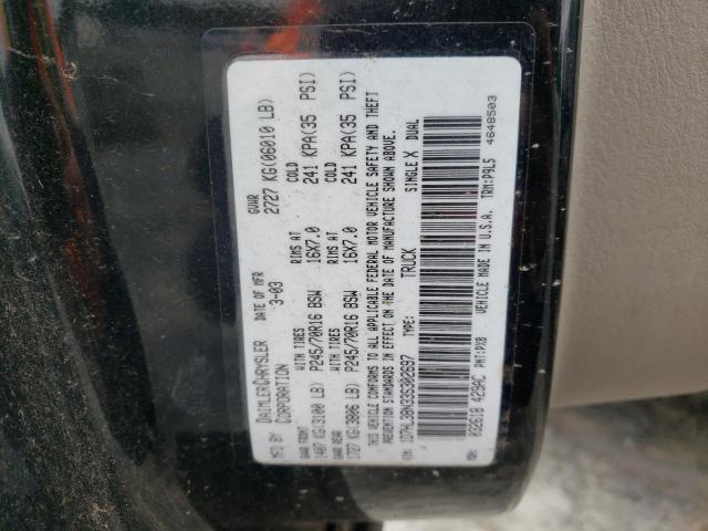 1D7HL38N33S302697 - 2003 DODGE DAKOTA QUA BLACK photo 10