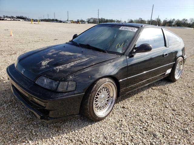 JHMED8453MS022551 - 1991 HONDA CIVIC CRX BLACK photo 2