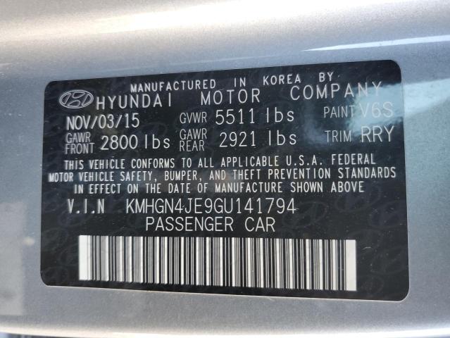 KMHGN4JE9GU141794 - 2016 HYUNDAI GENESIS 3. SILVER photo 10