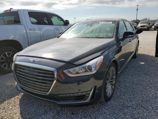 KMHG54JH1JU049242 - 2018 GENESIS G90 ULTIMA BLUE photo 2