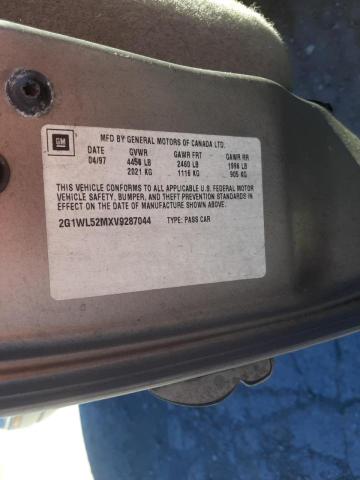 2G1WL52MXV9287044 - 1997 CHEVROLET LUMINA BAS ვერცხლისფერი ფოტო 10