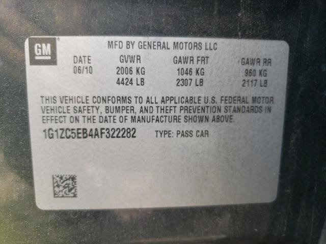 1G1ZC5EB4AF322282 - 2010 CHEVROLET MALIBU 1LT أسود صورة 10