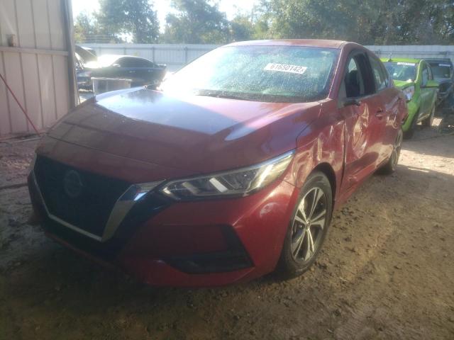 3N1AB8CV9MY265597 - 2021 NISSAN SENTRA SV RED photo 2