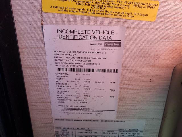 4UZFCHFE7KCLM7244 - 2019 FREIGHTLINER CHASSIS XC ყავისფერი ფოტო 10