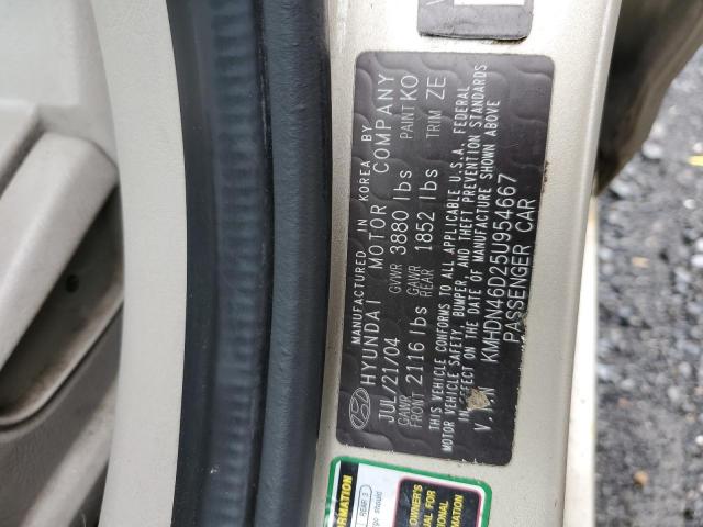 KMHDN46D25U954667 - 2005 HYUNDAI ELANTRA BEIGE photo 10