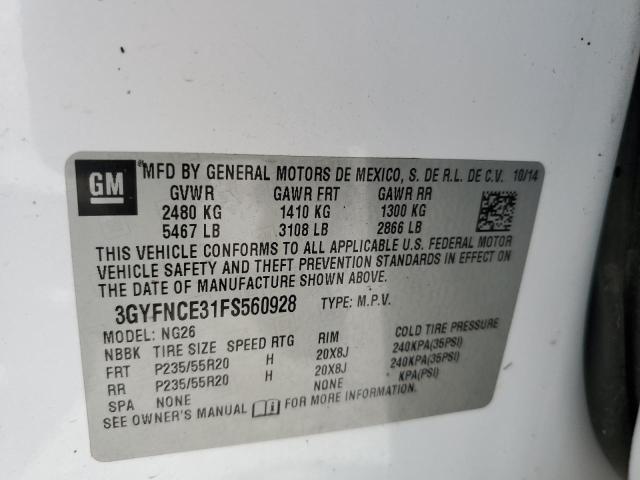 3GYFNCE31FS560928 - 2015 CADILLAC SRX PERFOR 白色 照片 10