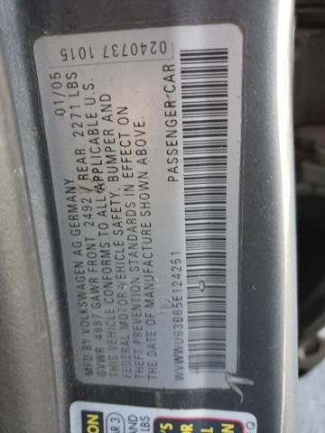 WVWWU63B65E124251 - 2005 VOLKSWAGEN PASSAT GLX Grafit foto 10