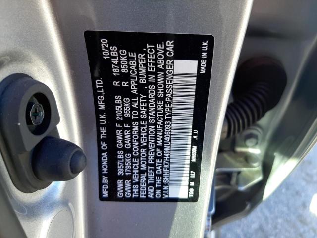 SHHFK7H49MU406093 - 2021 HONDA CIVIC SPOR 银色 照片 10
