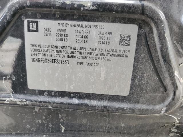 1G4GF5G39EF237368 - 2014 BUICK LACROSSE T BLACK photo 10