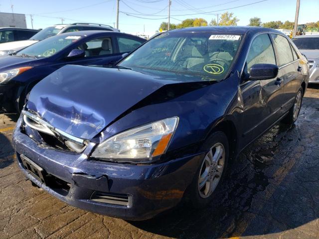 1HGCM56396A108654 - 2006 HONDA ACCORD SE BLUE photo 2