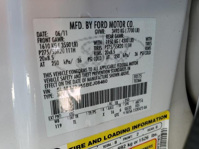 5LMJJ2J55BEJ08460 - 2011 LINCOLN NAVIGATOR 白色 照片 10