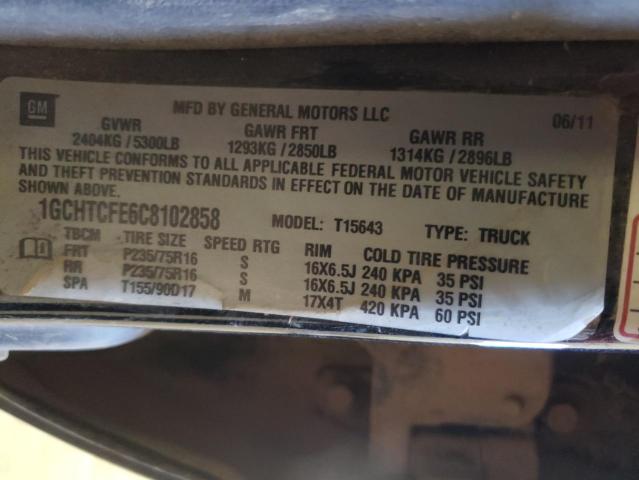 1GCHTCFE6C8102858 - 2012 CHEVROLET COLORADO L BLACK photo 10