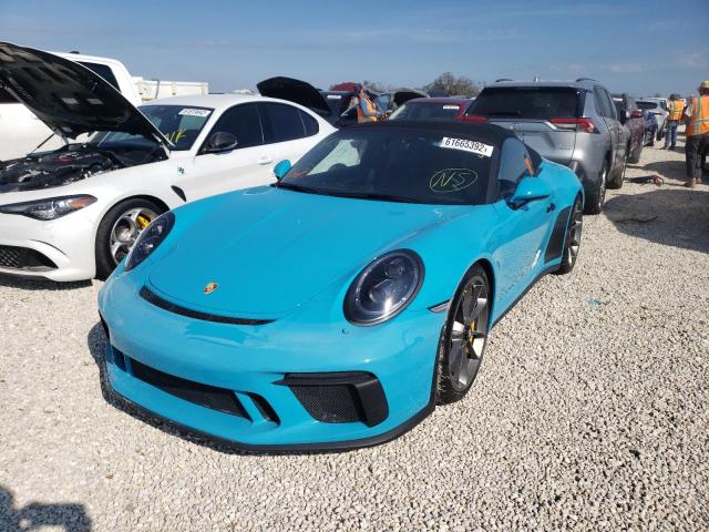 WP0CF2A94KS172219 - 2019 PORSCHE 911 SPEEDS TURQUOISE photo 2