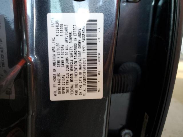 19UUB1F39FA010937 - 2015 ACURA TLX Черный фото 10