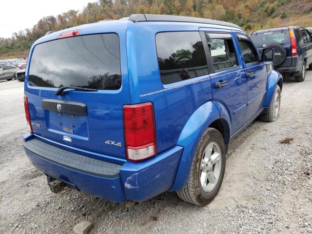 1D8GU28K37W737576 - 2007 DODGE NITRO SXT BLUE photo 4