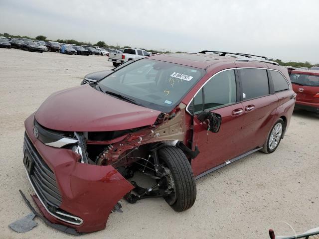 5TDERKEC8NS078833 - 2022 TOYOTA SIENNA LIM RED photo 2