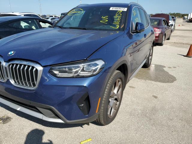 WBX57DP03NN142399 - 2022 BMW X3 XDRIVE3 BLUE photo 9