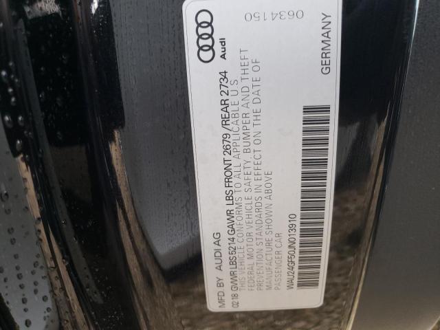 WAU24GF50JN013910 - 2018 AUDI S5 PRESTIG BLACK photo 10