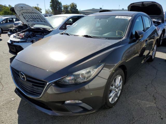 JM1BM1L71E1212287 - 2014 MAZDA 3 TOURING GRAY photo 2