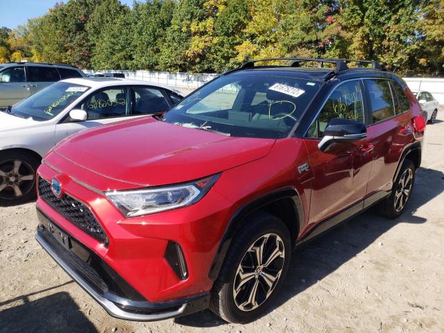 JTMEB3FV6MD005268 - 2021 TOYOTA RAV4 PRIME RED photo 2