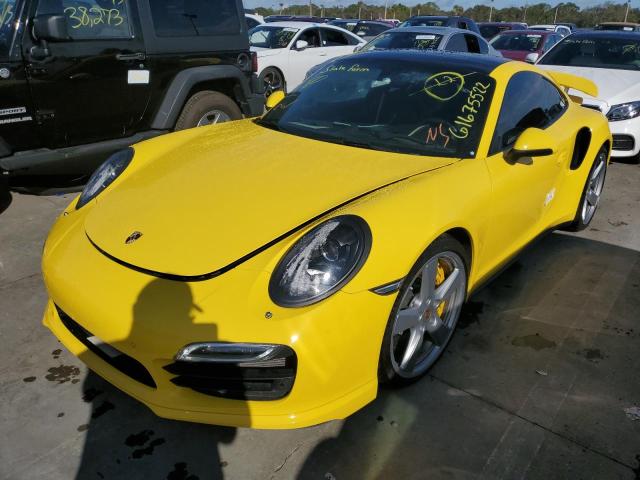 WP0AD2A93ES166896 - 2014 PORSCHE 911 TURBO YELLOW photo 2