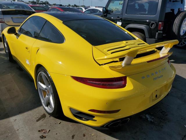 WP0AD2A93ES166896 - 2014 PORSCHE 911 TURBO YELLOW photo 3