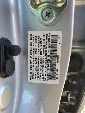 19XFB2F9XDE088106 - 2013 HONDA CIVIC EXL Gümüş foto 10