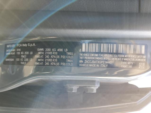 ZACCJBATXGPE14440 - 2016 JEEP RENEGADE S BLUE photo 10