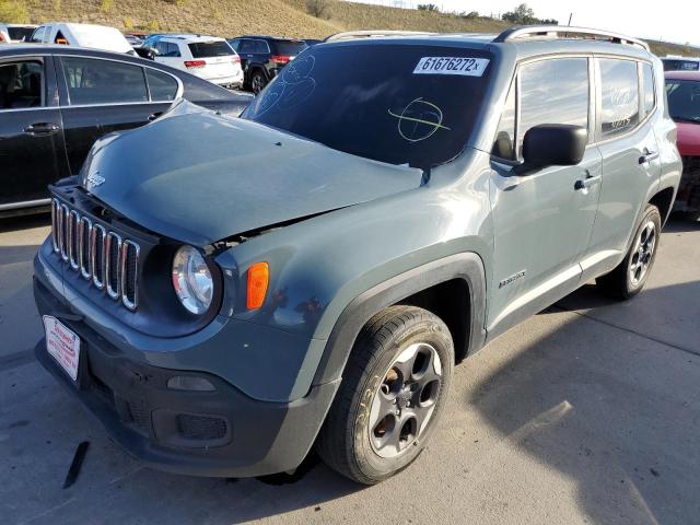 ZACCJBATXGPE14440 - 2016 JEEP RENEGADE S BLUE photo 2
