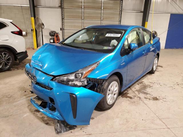 JTDKARFU9L3124078 - 2020 TOYOTA PRIUS L BLUE photo 2