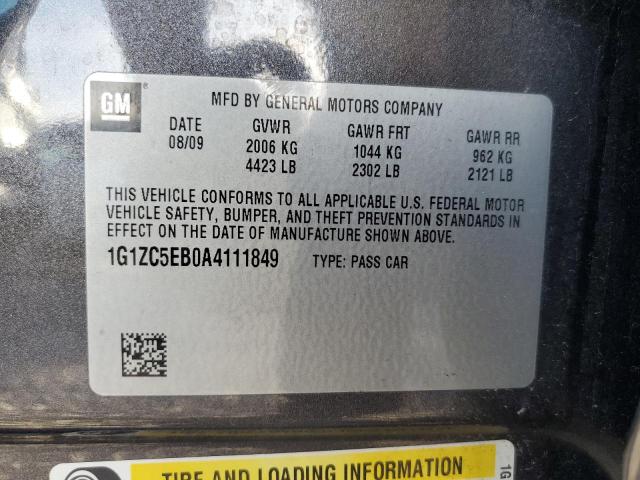 1G1ZC5EB0A4111849 - 2010 CHEVROLET MALIBU 1LT ვერცხლისფერი ფოტო 10