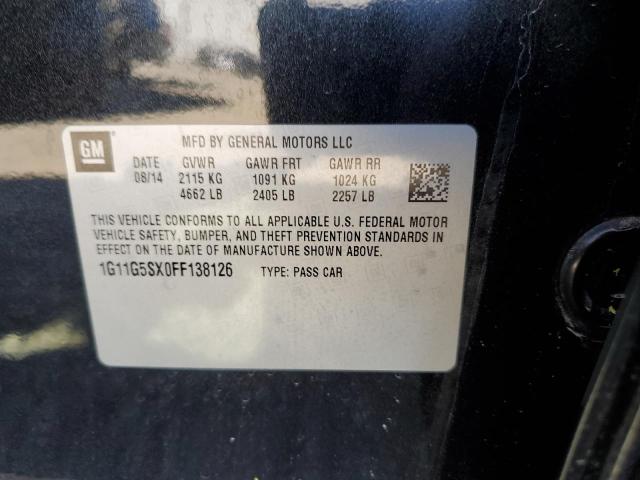 1G11G5SX0FF138126 - 2015 CHEVROLET MALIBU LTZ შავი ფოტო 10