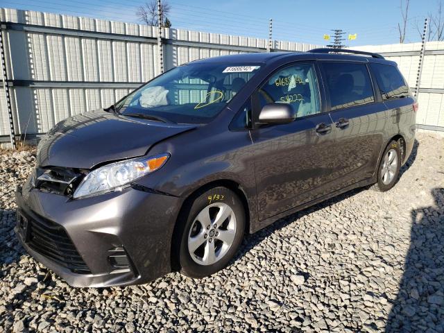 5TDKZ3DC1KS012078 - 2019 TOYOTA SIENNA LE BROWN photo 2