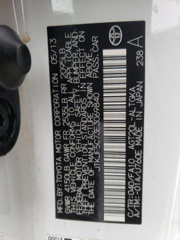 JTKJF5C73E3069840 - 2014 TOYOTA SCION TC 白色 照片 10