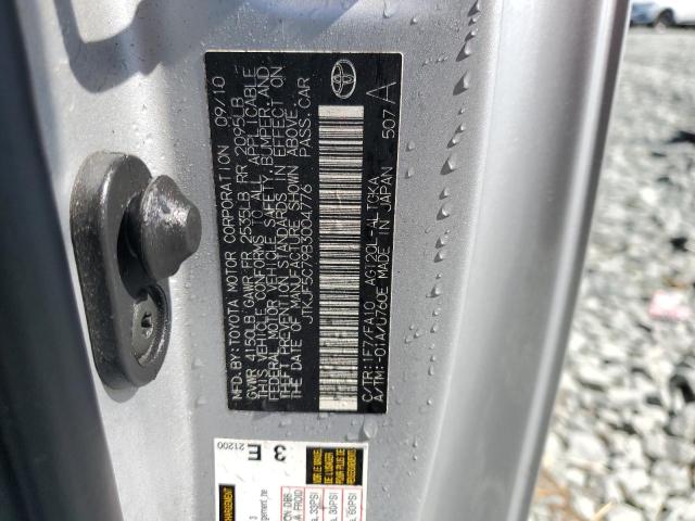 JTKJF5C79B3004776 - 2011 TOYOTA SCION TC 银色 照片 10