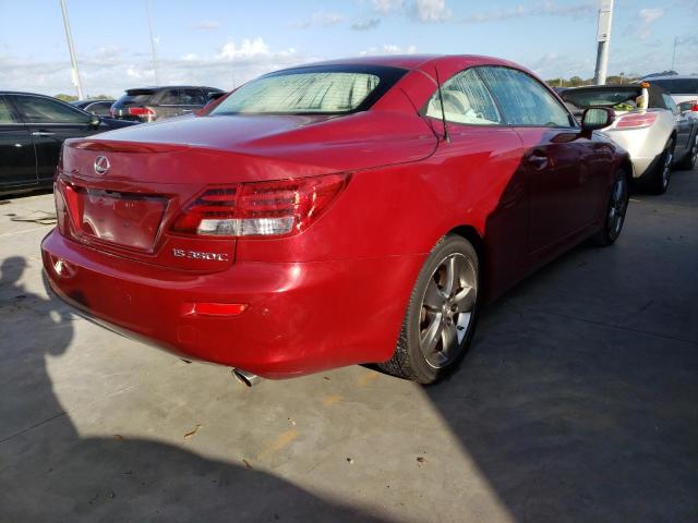 JTHFE2C26B2506345 - 2011 LEXUS IS 350 RED photo 4