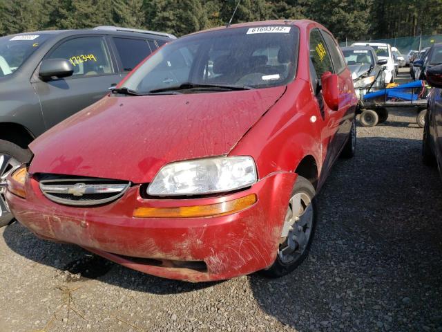 KL1TD66687B723651 - 2007 CHEVROLET AVEO BASE RED photo 2