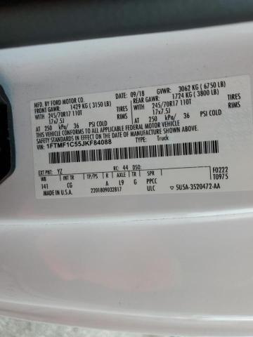 1FTMF1C55JKF84088 - 2018 FORD F150 WHITE photo 10