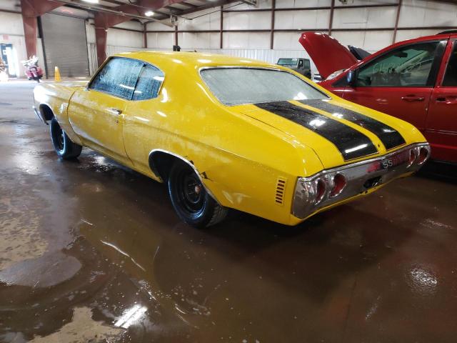 1C37J2R572790 - 1972 CHEVROLET CHEVELLE 黄色 照片 3